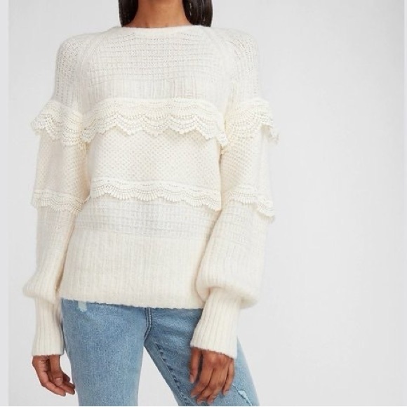 EXPRESS Lace Knit Sweater Size S - Picture 1 of 11